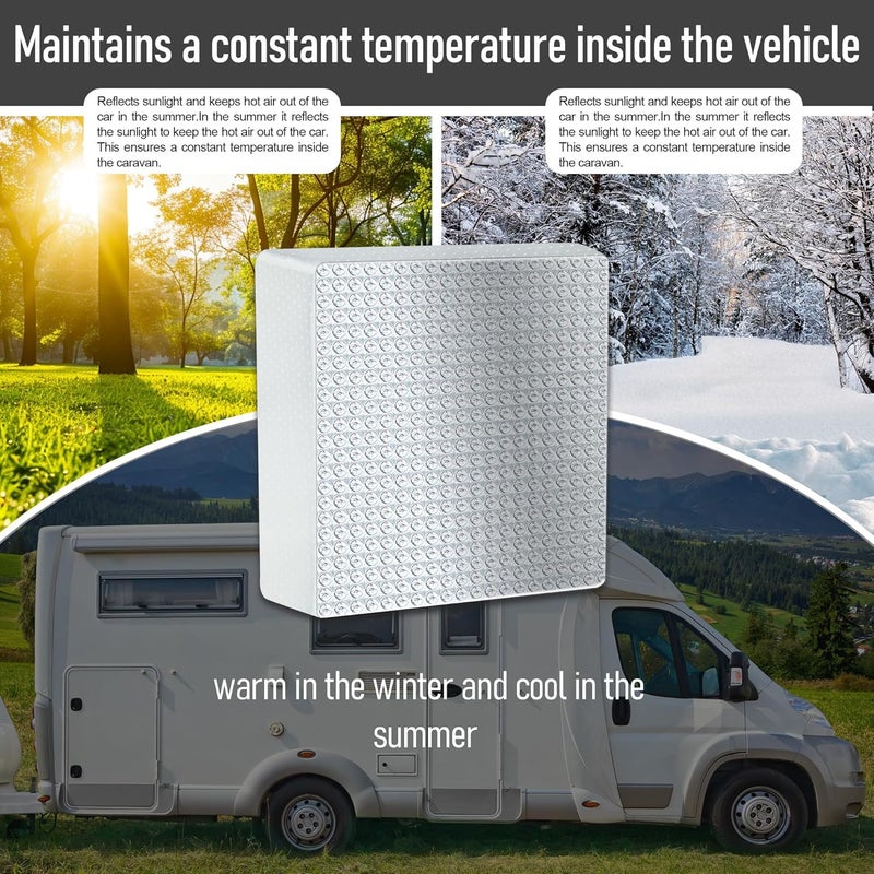 Fioqe 14"x14"x3" Universal RV Vent Insulator, Skylight Shade RV Skylight Cover with Reflective Surface,for Camper Vents for 14 Inch X 14 Inch - Image 2